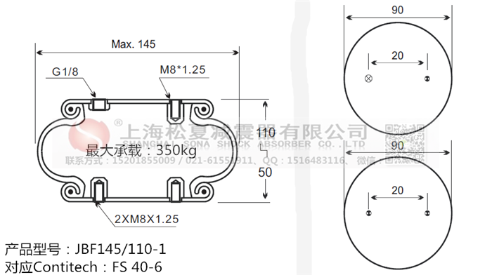JBF145/110-1橡膠<a href='http://www.samuraioftokyo.com/' target='_blank'><u>空氣彈簧</u></a>