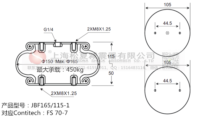 JBF165/115-1橡膠<a href='http://www.samuraioftokyo.com/' target='_blank'><u>空氣彈簧</u></a>