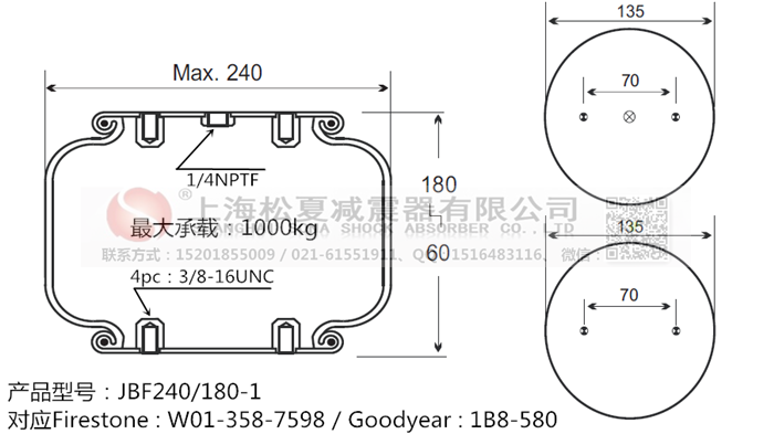 JBF240-180-1橡膠<a href='http://www.samuraioftokyo.com/' target='_blank'><u>空氣彈簧</u></a>