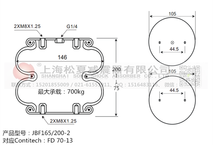 JBF165/200-2橡膠<a href='http://www.samuraioftokyo.com/' target='_blank'><u>空氣彈簧</u></a>