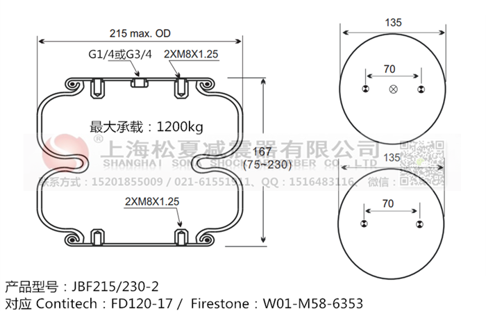 JBF215/230-2橡膠<a href='http://www.samuraioftokyo.com/' target='_blank'><u>空氣彈簧</u></a>