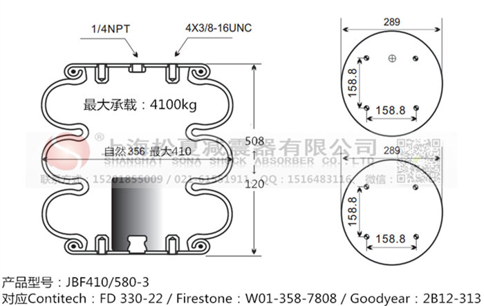 JBF410/580-3橡膠<a href='http://www.samuraioftokyo.com/' target='_blank'><u>空氣彈簧</u></a>